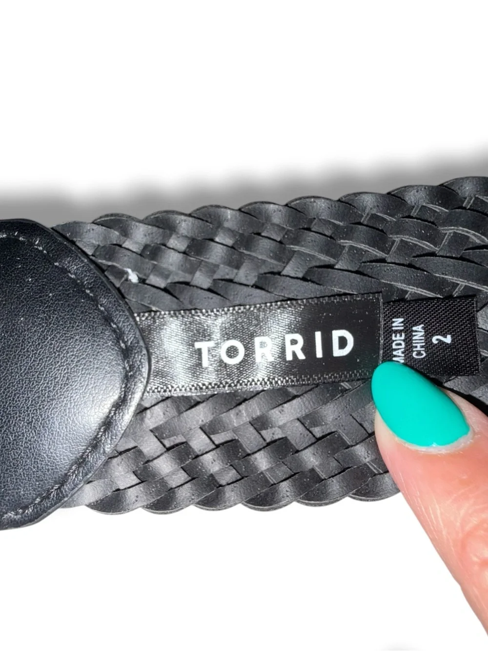 TORRID Woven Stretch Waist Belt - Size 2 (18/20) Black/Gold